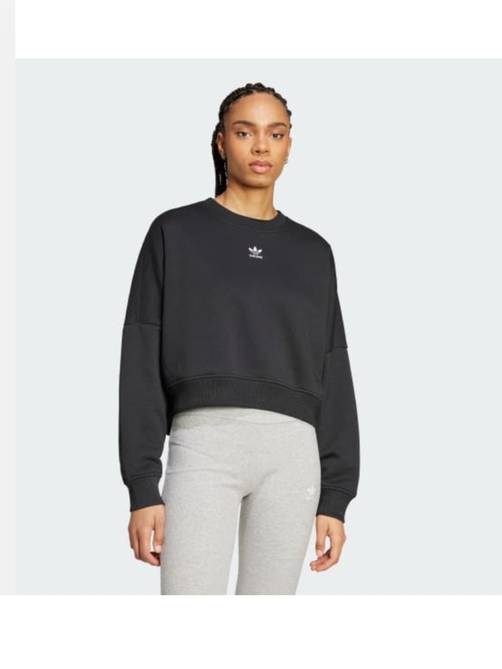 ESSENTIALS CREW FLEECE SWEATSHIRT  size medium in black